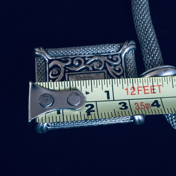 VINTAGE Silver Tone Snake Chain Pendant Necklace - Picture 15 of 15